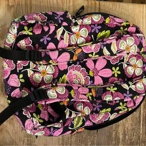 Vera Bradley Pirouette Pink Quilted Floral Fabric School  Pirouette pink laptop backpack main image 2